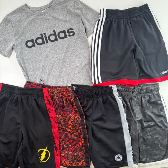 Lot 5 Basketball Shorts 2 Tshirts Youth Boys Small Adidas Nike Converse Champion - Picture 2 of 15